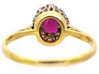 Retro 18ct Ruby & Diamond Cluster Ring