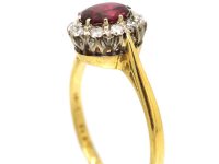Retro 18ct Ruby & Diamond Cluster Ring