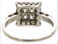 Art Deco 18ct White Gold & Platinum, Square Ring set with Diamonds