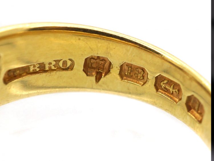 Victorian 18ct Gold Five Stone Sapphire & Diamond Ring