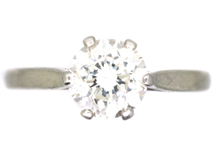 Early 20th Century Platinum, Diamond Solitaire Ring