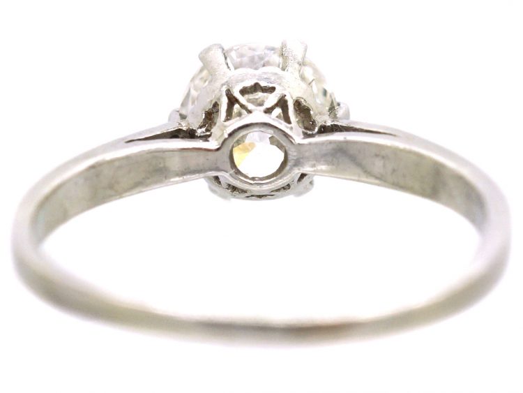 Early 20th Century Platinum, Diamond Solitaire Ring