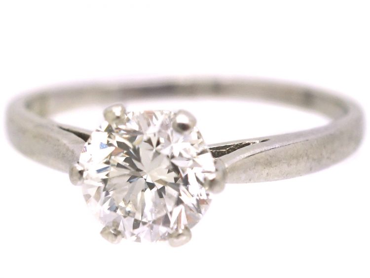 Early 20th Century Platinum, Diamond Solitaire Ring