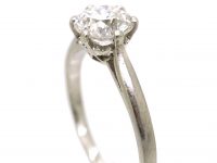 Early 20th Century Platinum, Diamond Solitaire Ring