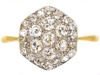 Edwardian 18ct Gold & Platinum, Hexagonal Shaped Ring set with Diamonds