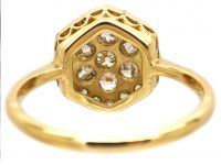 Edwardian 18ct Gold & Platinum, Hexagonal Shaped Ring set with Diamonds