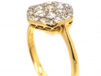 Edwardian 18ct Gold & Platinum, Hexagonal Shaped Ring set with Diamonds