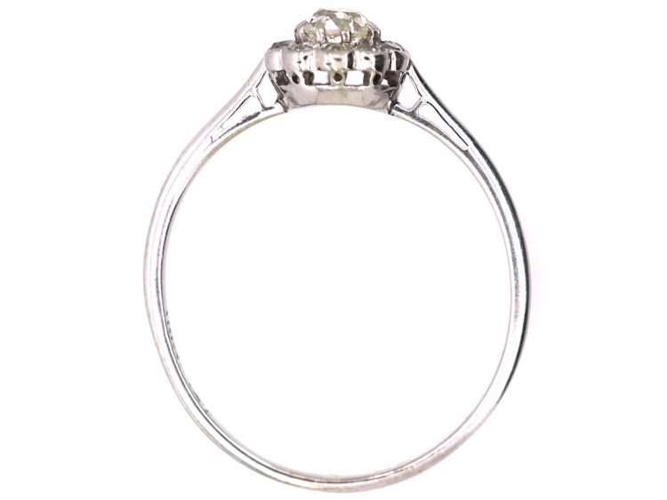Edwardian 18ct White Gold & Platinum Diamond Daisy Cluster Ring