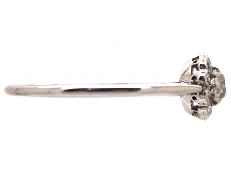 Edwardian 18ct White Gold & Platinum Diamond Daisy Cluster Ring
