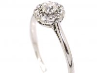Edwardian 18ct White Gold & Platinum Diamond Daisy Cluster Ring