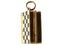 Victorian 18ct Gold & Blue Enamel Book Locket