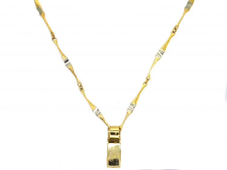 14ct Yellow & White Gold Necklace by Björn Weckström for Lapponia set with a Diamond
