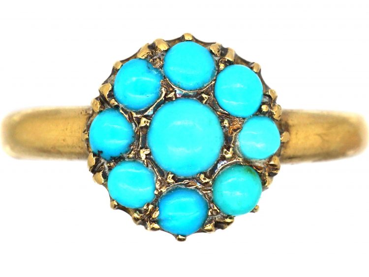 Edwardian 18ct Gold Forget me Not Ring set with Turquoise