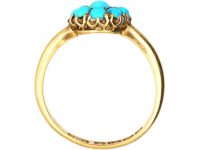 Edwardian 18ct Gold Forget me Not Ring set with Turquoise