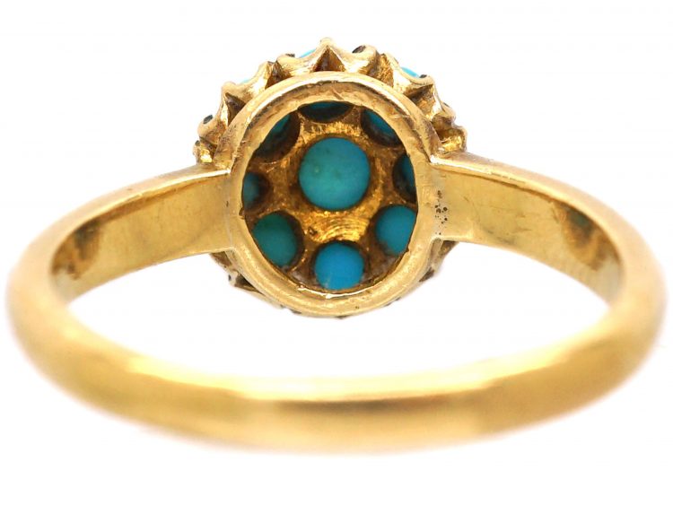 Edwardian 18ct Gold Forget me Not Ring set with Turquoise