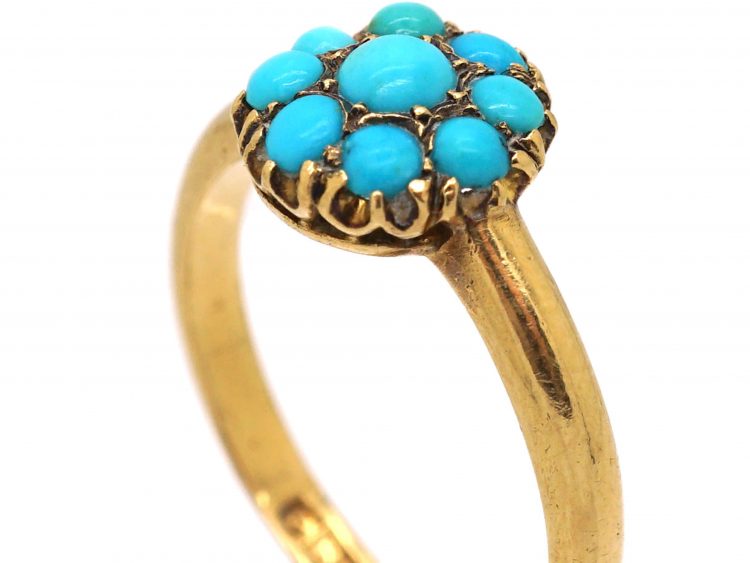 Edwardian 18ct Gold Forget me Not Ring set with Turquoise