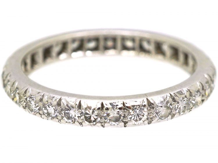 Early 20th Century French Platinum Eternity Ring set with Diamonds
