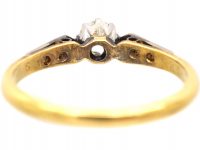 Early 20th Century Diamond Solitaire Ring with Diamond Set Shoulders