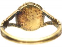 Georgian 15ct Gold Turquoise & Diamond Cluster Locket Ring
