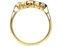 Edwardian 18ct Gold & Platinum, Sapphire & Diamond Three Stone Ring