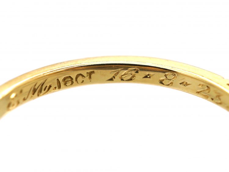Edwardian 18ct Gold & Platinum, Sapphire & Diamond Three Stone Ring