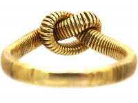 Vintage 18ct Gold Lover's Knot Ring set with a Diamond