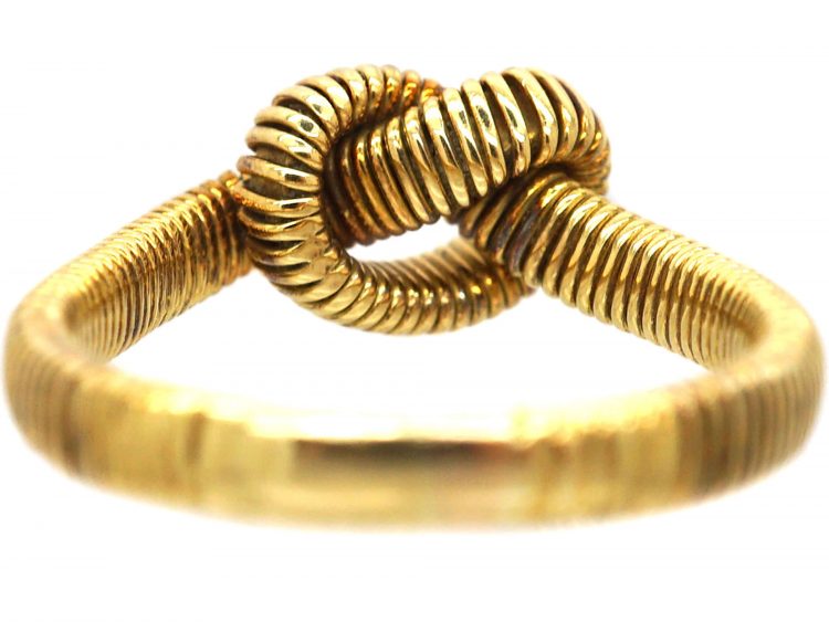 Vintage 18ct Gold Lover's Knot Ring set with a Diamond
