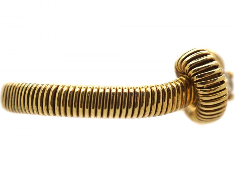Vintage 18ct Gold Lover's Knot Ring set with a Diamond