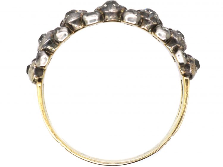 Georgian 15ct Gold & Silver Ring set with Diamonds
