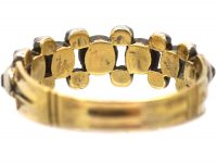 Georgian 15ct Gold & Silver Ring set with Diamonds