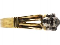 Georgian 15ct Gold & Silver Ring set with Diamonds