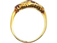 Edwardian 18ct Gold Ruby & Diamond Twist Ring