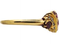Edwardian 18ct Gold Ruby & Diamond Twist Ring
