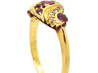 Edwardian 18ct Gold Ruby & Diamond Twist Ring