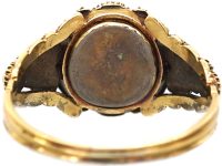 Georgian 15ct Gold Ruby & Natural Split Pearl Cluster Ring