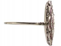 Art Deco Platinum, Ruby & Diamond Woven Motif Ring