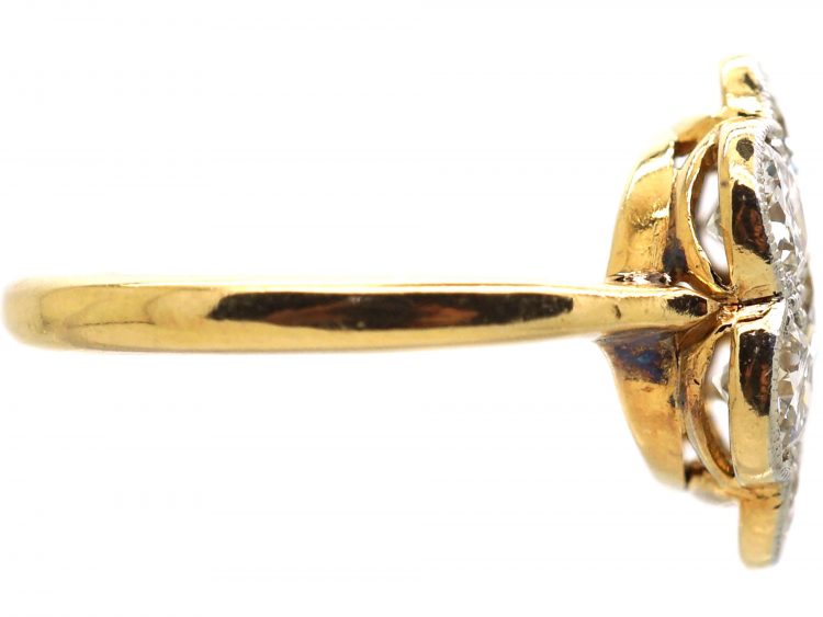 Edwardian 18ct Gold & Platinum, Diamond Daisy Cluster Ring