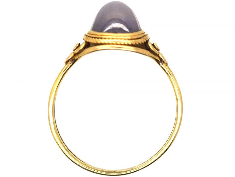 Arts & Crafts 18ct Gold Ring set with a Star Sapphire