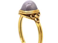 Arts & Crafts 18ct Gold Ring set with a Star Sapphire