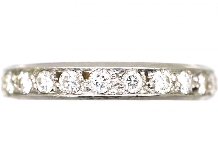 Art Deco Platinum Three Quarter Diamond Eternity Ring