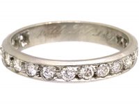 Art Deco Platinum Three Quarter Diamond Eternity Ring