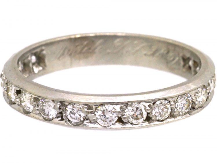 Art Deco Platinum Three Quarter Diamond Eternity Ring