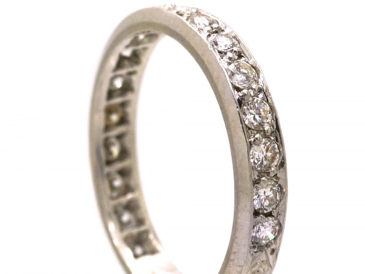 Art Deco Platinum Three Quarter Diamond Eternity Ring