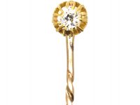 Edwardian 18ct Gold Tie Pin set with a Diamond