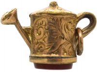 Victorian 9ct Gold Cased Watering Can with Carnelian Seal on the Base