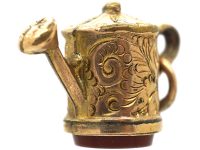 Victorian 9ct Gold Cased Watering Can with Carnelian Seal on the Base