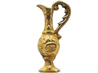 Victorian 9ct Cased Gold Wine Ewer Charm