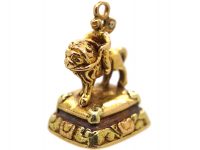 Regency Two Colour Gold Seal of a Cherub Riding a Lion