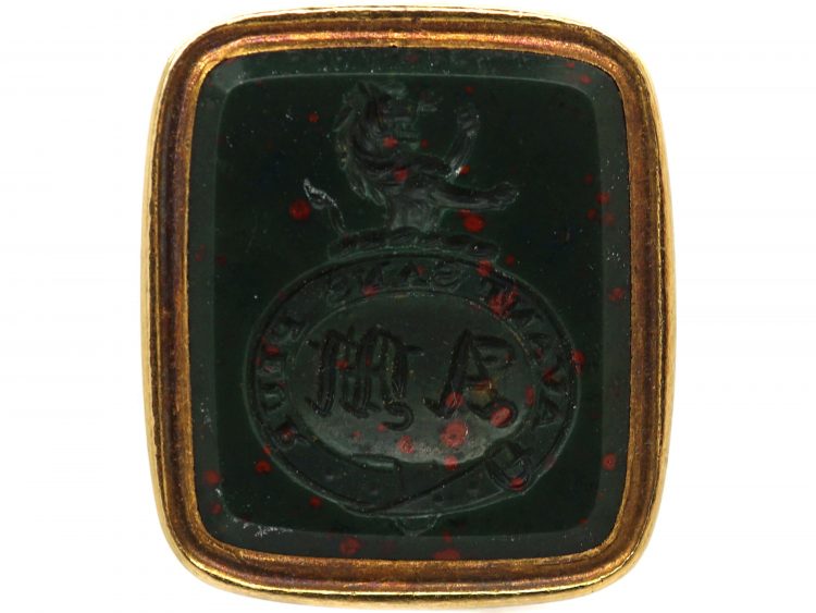 Regency Two Colour Gold Seal of a Cherub Riding a Lion
