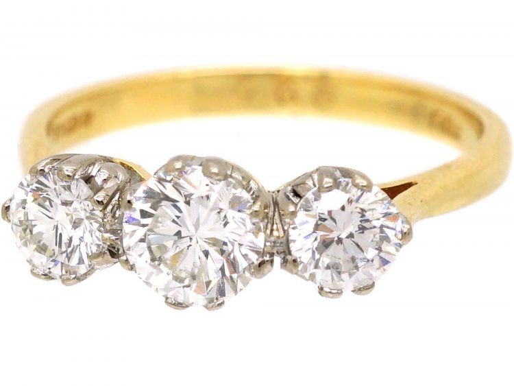 18ct Gold & Platinum Three Stone Diamond Ring